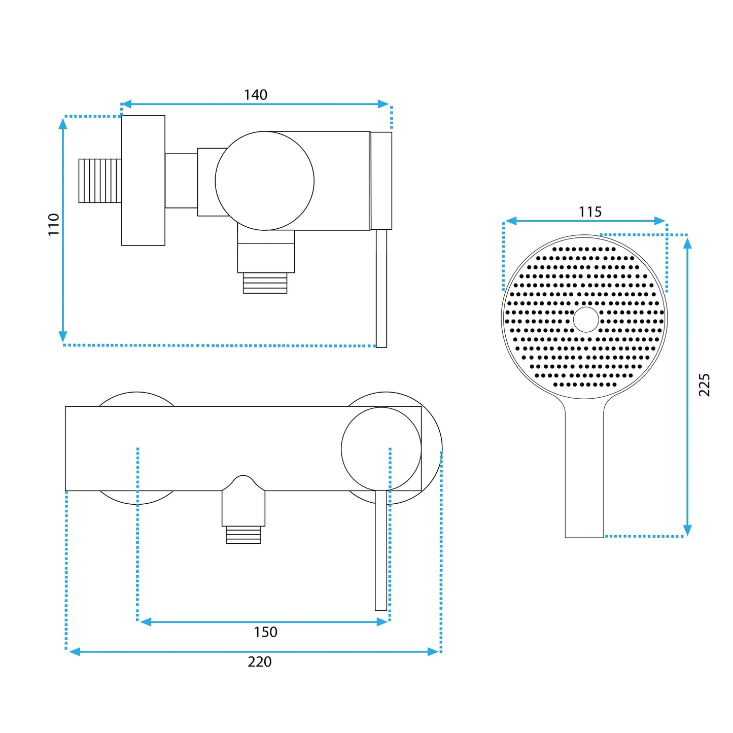 Duscharmatur Foss Gold Matt