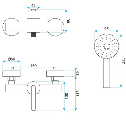 Duscharmatur Ontario Kupfer Matt