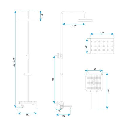 Dusche Arlo Gold Matt