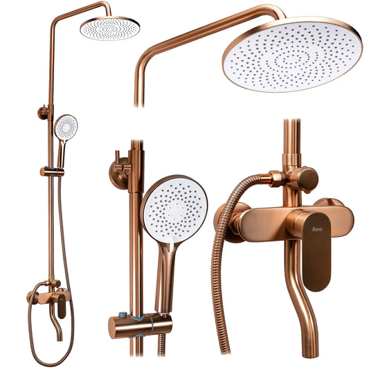 Dusche Drop Kupfer Matt (Duschsystem mit Wannenauslauf)