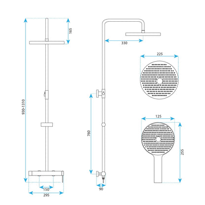 Dusche Foss Chrom Matt