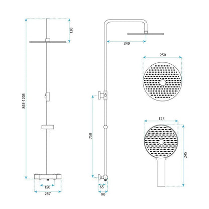 Dusche mit Thermostat Lungo Chrom