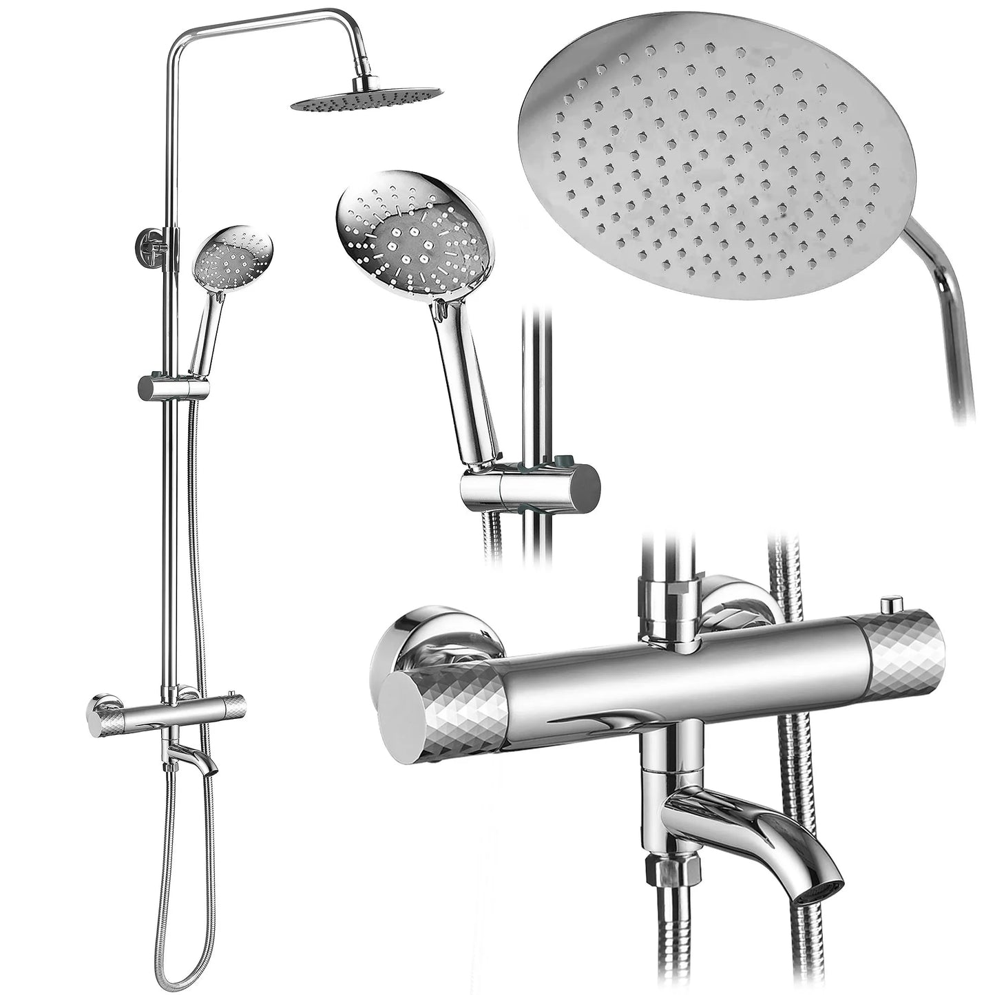 Dusche Lungo Diamond Chrom mit Thermostat