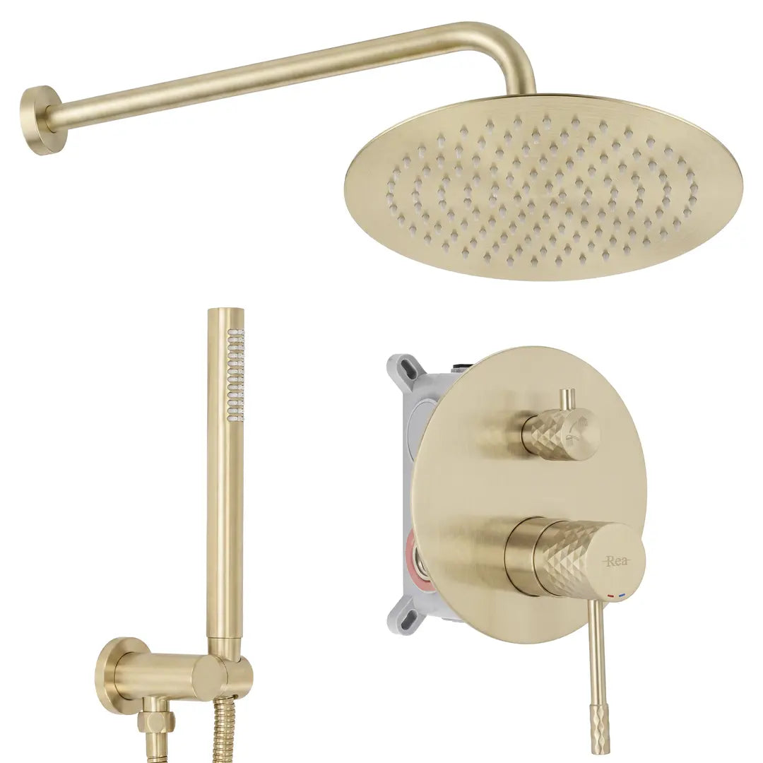 Unterputz Dusche Lungo Diamond Gold Matt