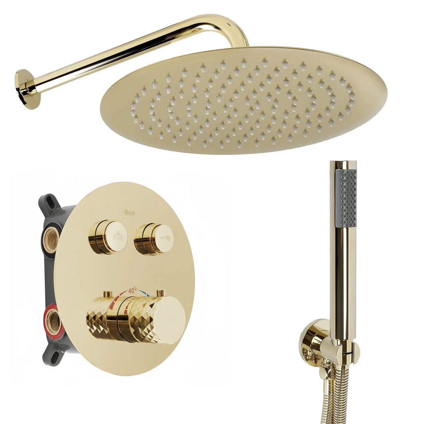 Unterputz Dusche Lungo Diamond Gold (mit Thermostat)