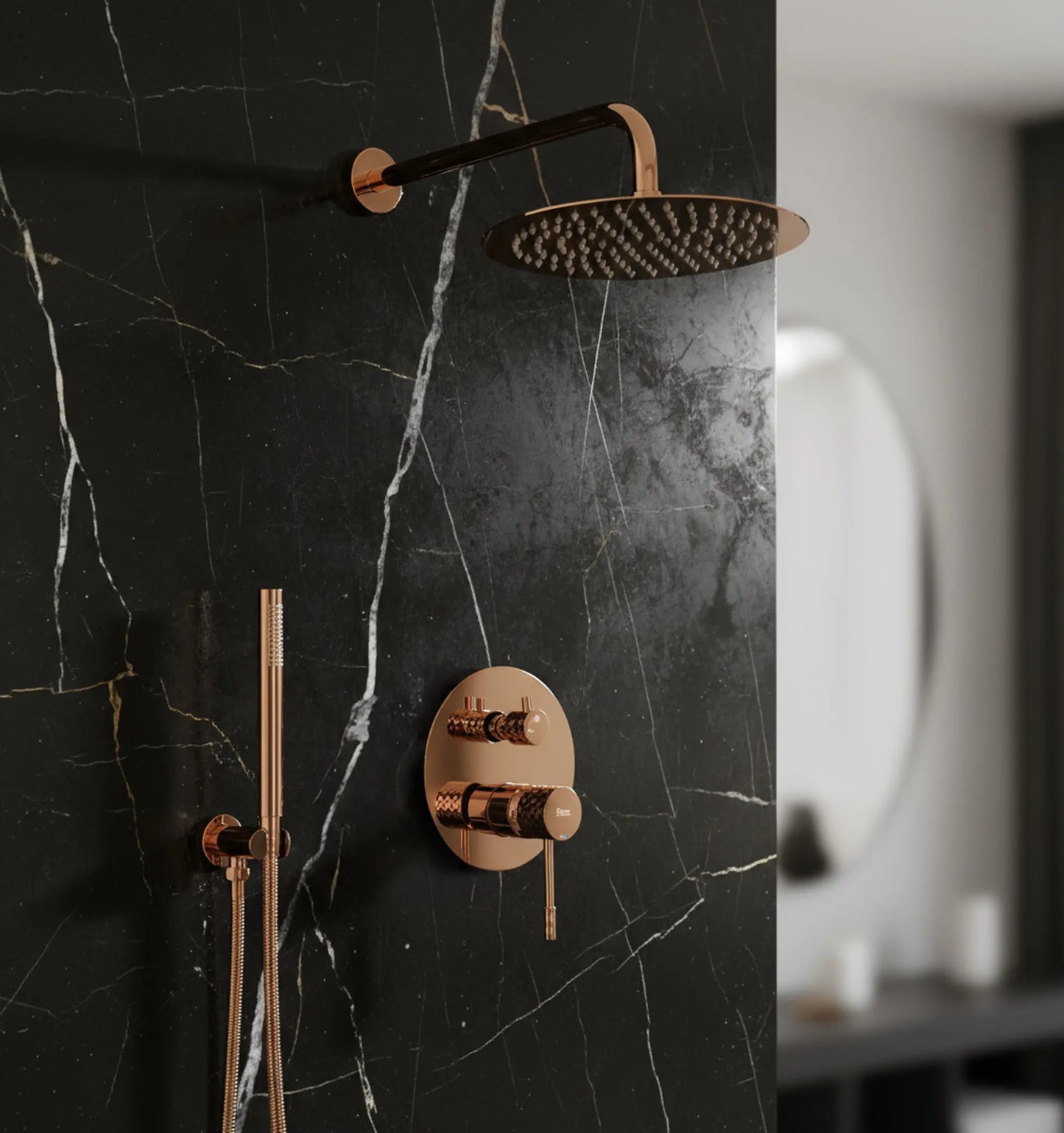 Unterputz Dusche Lungo Diamond Kupfer