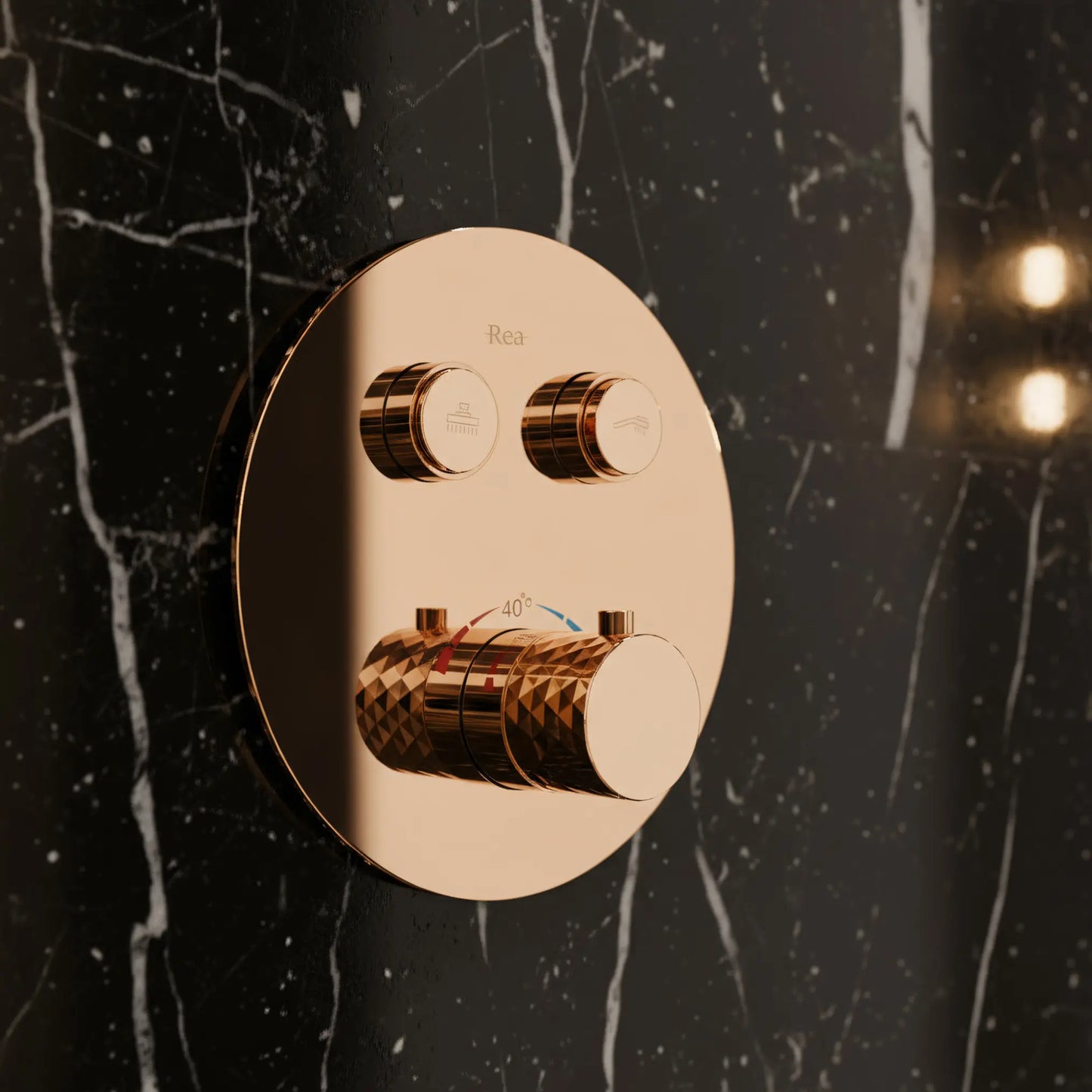 Unterputz Dusche Lungo Diamond Kupfer (mit Thermostat)