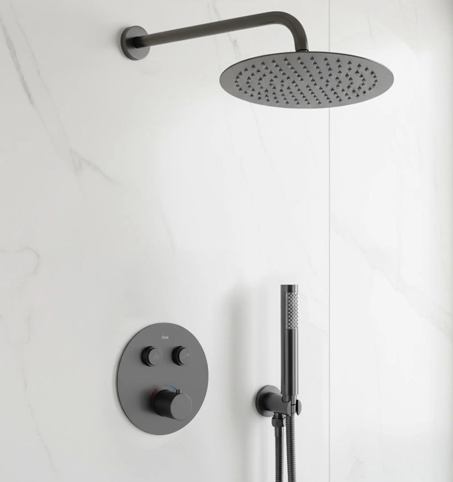 Dusche Unterputz Lungo Titan Matt (mit Thermostat)