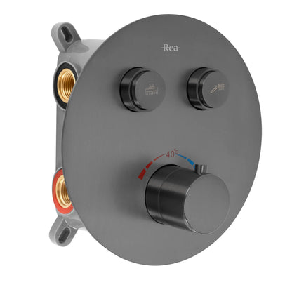 Dusche Unterputz Lungo Titan Matt (mit Thermostat)