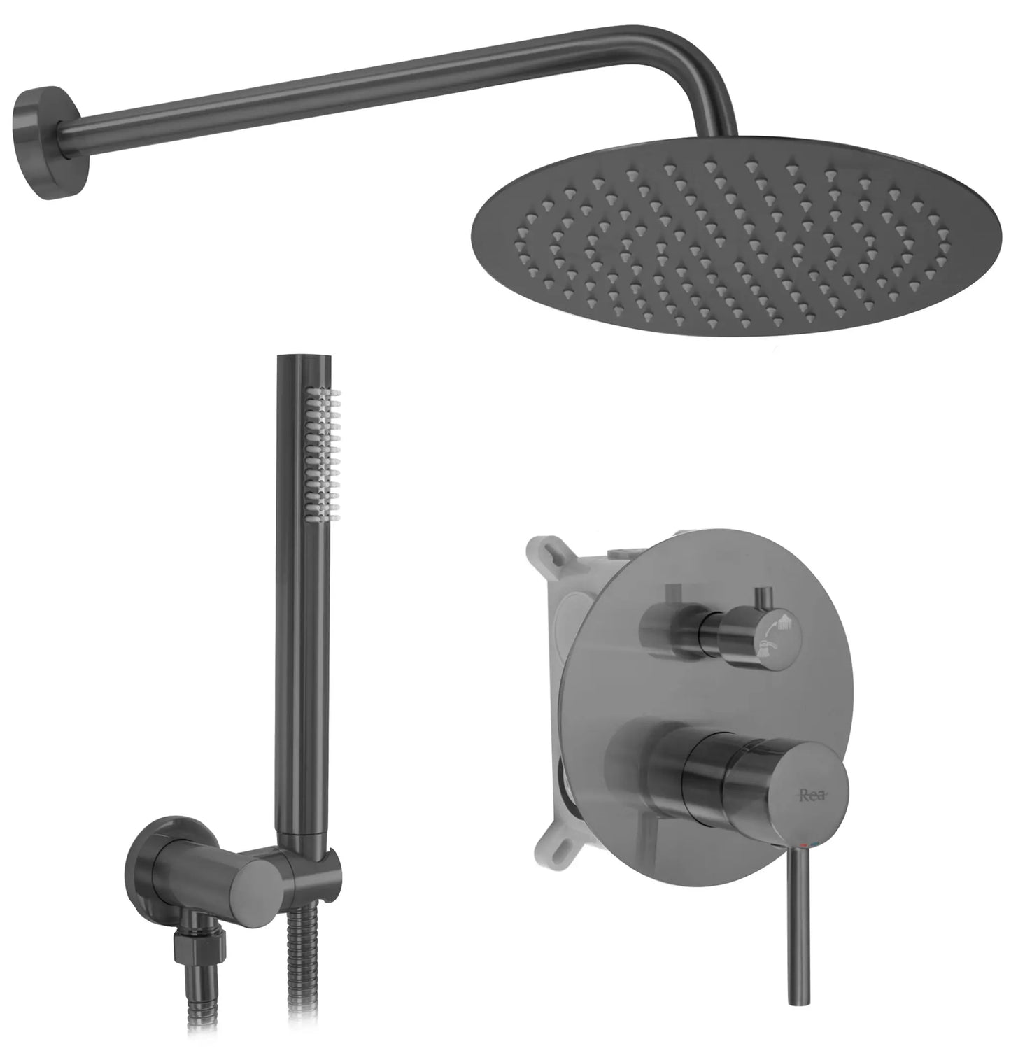 Dusche Unterputz Lungo Titan Matt