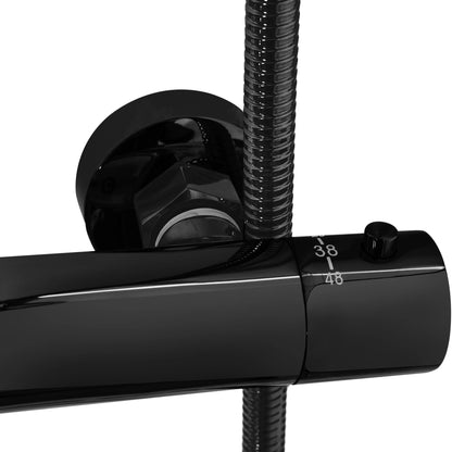 Dusche mit Wannenauslauf Lungo Black Metallic (mit Thermostat)