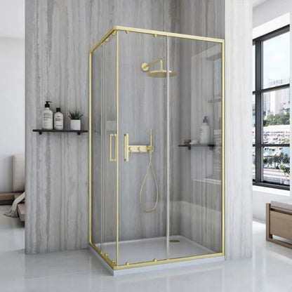 Duschkabine City Gold Matt 80x100cm