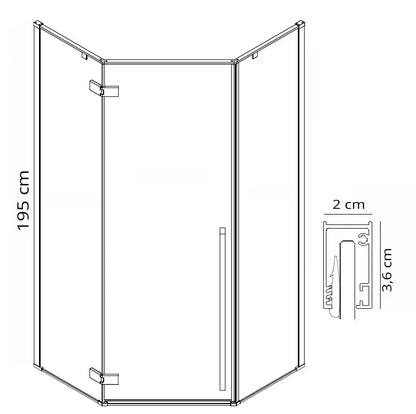 Duschkabine Diamond Gold 100x100cm