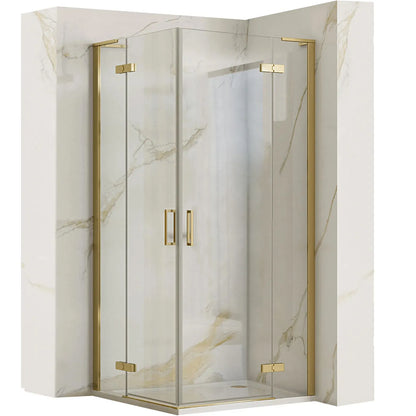 Duschkabine Hugo Gold Matt 80x80cm