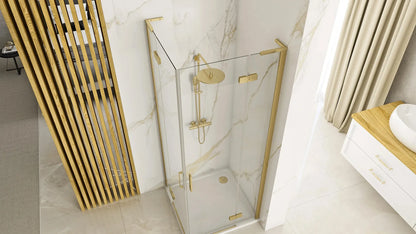 Duschkabine Hugo Gold Matt 80x80cm