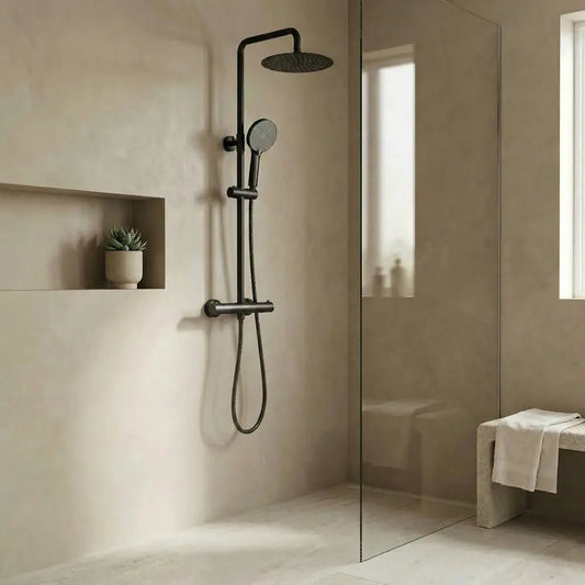 Dusche mit Thermostat Lungo Black