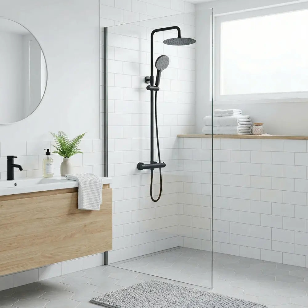 Dusche mit Thermostat Lungo Black
