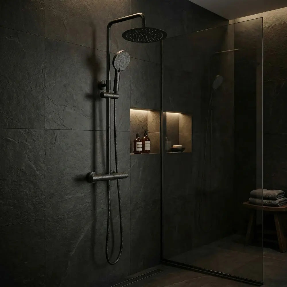 Dusche mit Thermostat Lungo Black