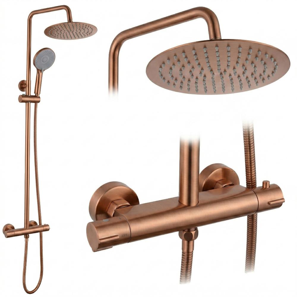 Dusche mit Thermostat Lungo Kupfer Matt