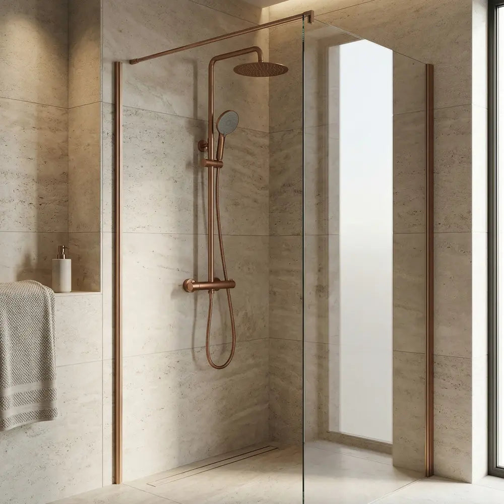 Dusche mit Thermostat Lungo Kupfer Matt