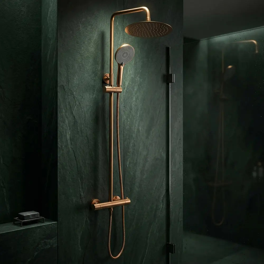 Dusche mit Thermostat Lungo Kupfer Matt