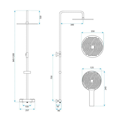 Dusche mit Thermostat Lungo Kupfer Matt