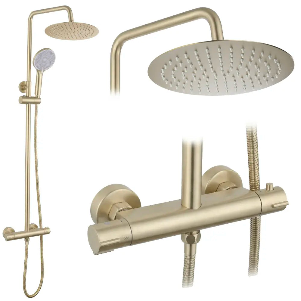 Dusche mit Thermostat Lungo Gold Matt