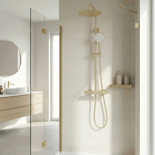 Dusche mit Thermostat Lungo Gold Matt