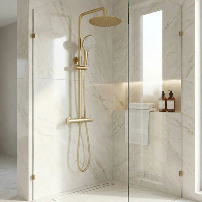 Dusche mit Thermostat Lungo Gold Matt