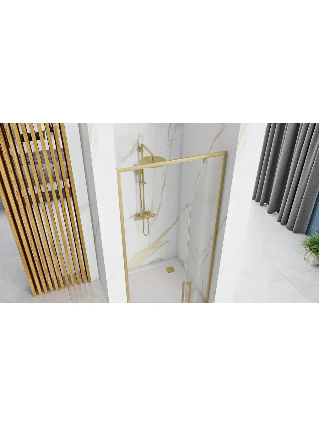 Duschtür Rapid Swing Gold Matt 90+100cm