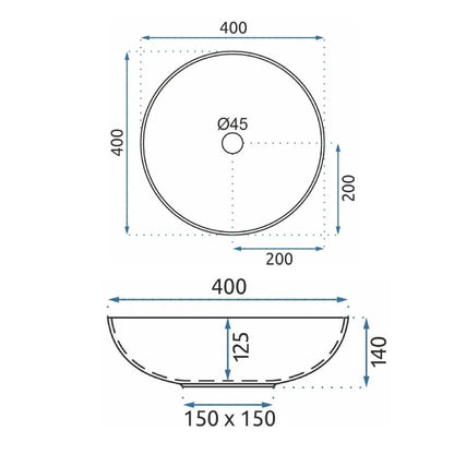 Aufsatzwaschbecken Etno ∅ 40cm