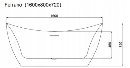 Badewanne Ferrano 160cm (freistehend)