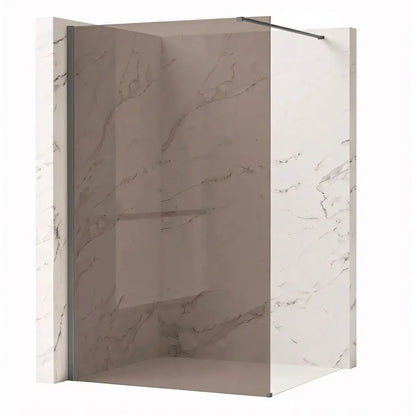 Walk-In Duschwand Flexi braun getöntes Glas Titan 80-140 cm