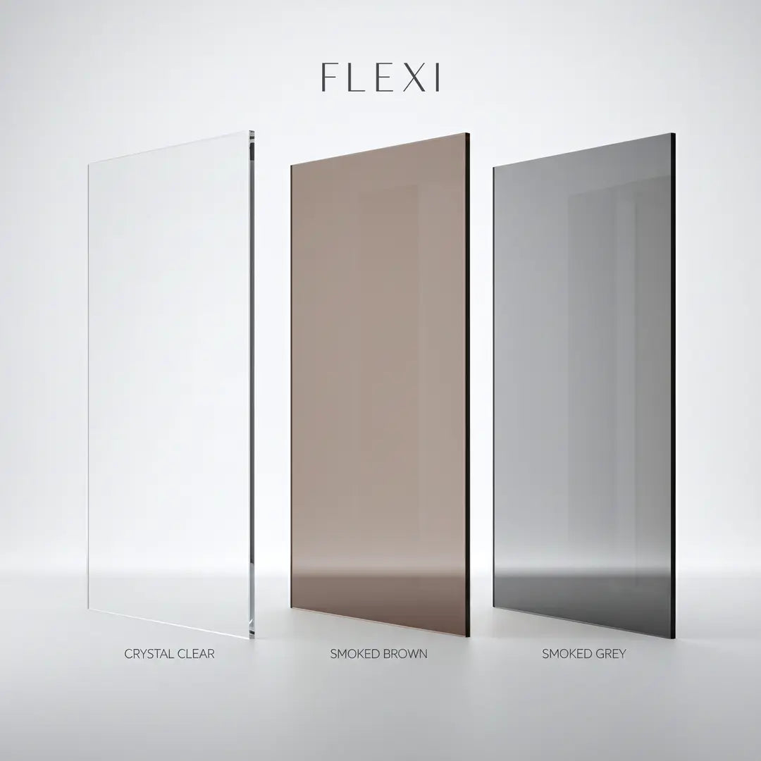 Walk-In Duschwand Flexi braun getöntes Glas Titan 80-140 cm