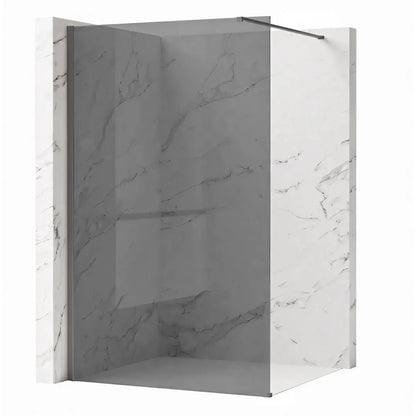 Walk-In Duschwand Flexi grau getöntes Glas Titan 80-140 cm