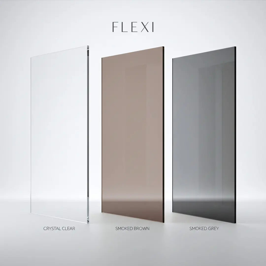 Walk-In Duschwand Flexi grau getöntes Glas Titan 80-140 cm