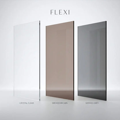 Walk-In Duschwand Flexi grau getöntes Glas Titan 80-140 cm
