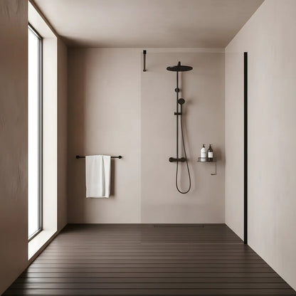 Walk-In Duschwand Flexi Black Matt 70-140cm