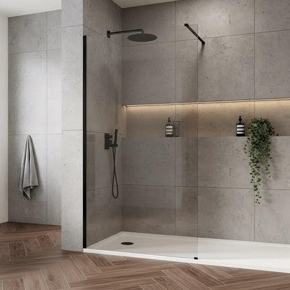 Walk-In Duschwand Flexi Black Matt 70-140cm