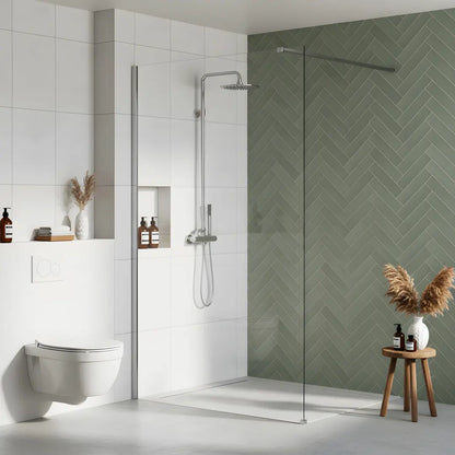 Walk-In Duschwand Flexi Chrom Matt 70-140cm