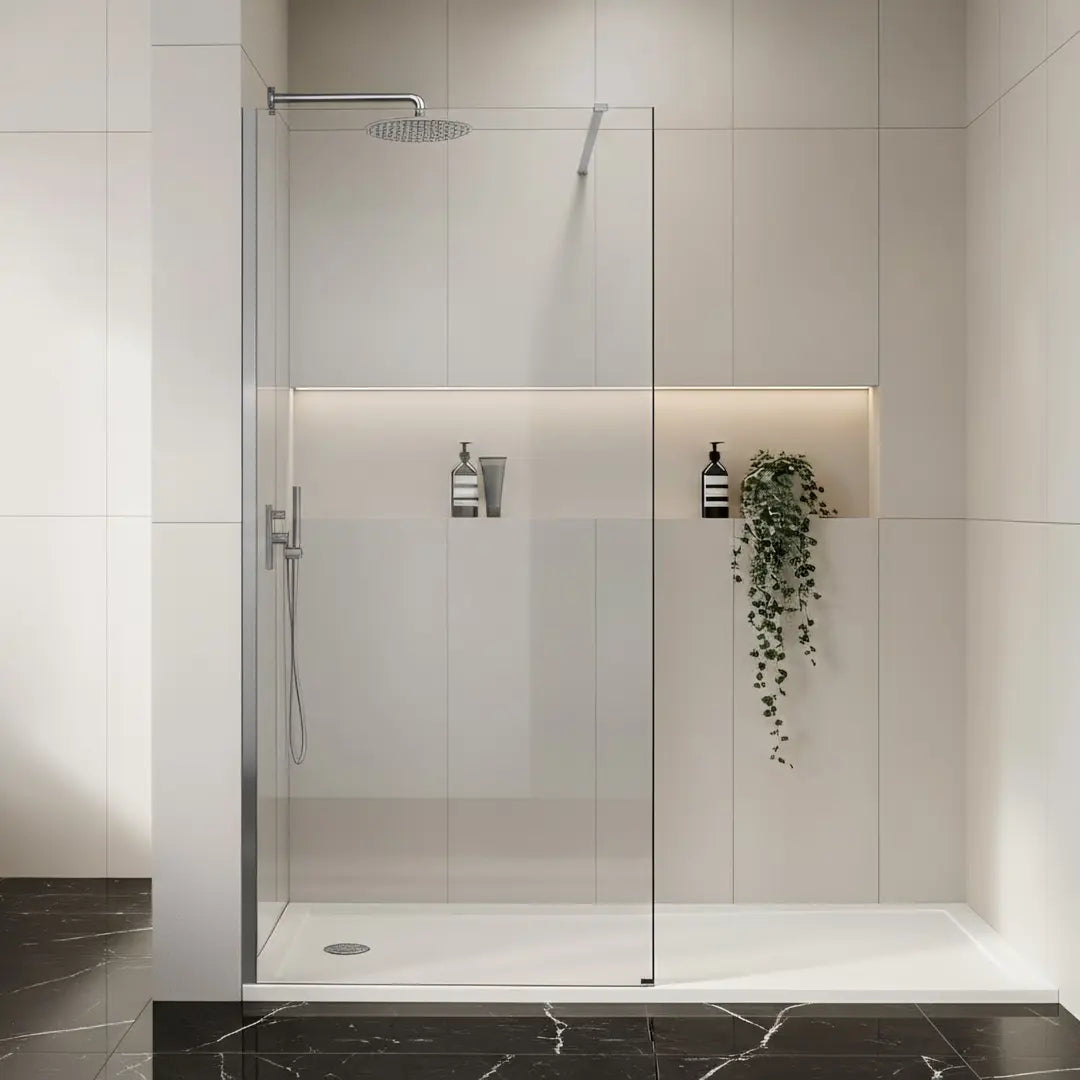 Walk-In Duschwand Flexi Chrom Matt 70-140cm