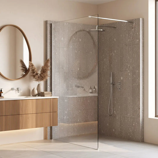 Walk-In Duschwand Flexi Chrom Matt 70-140cm