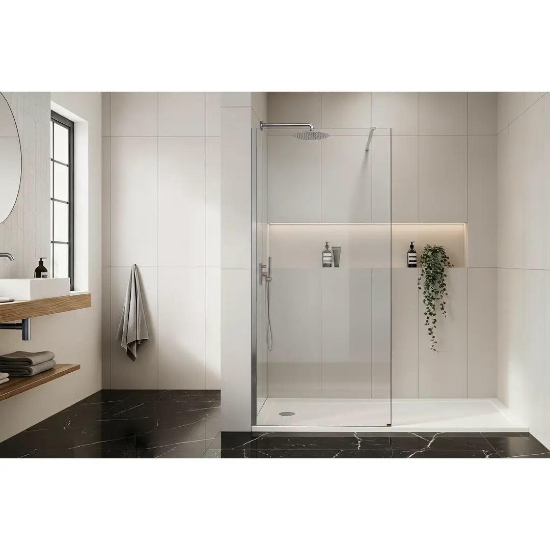 Walk-In Duschwand Flexi Chrom Matt 70-140cm