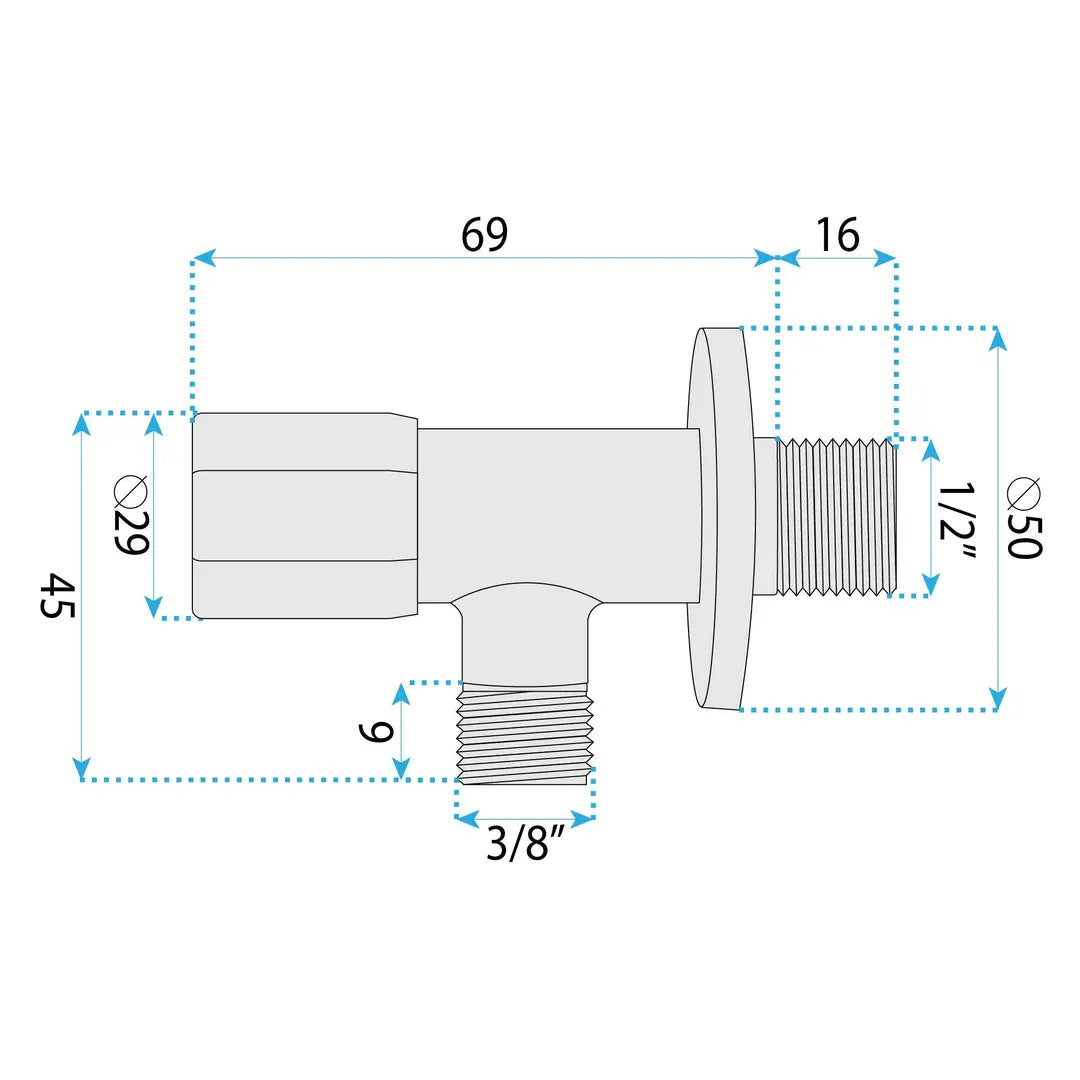 Eckventil 02 1/2" x 3/8" Gold