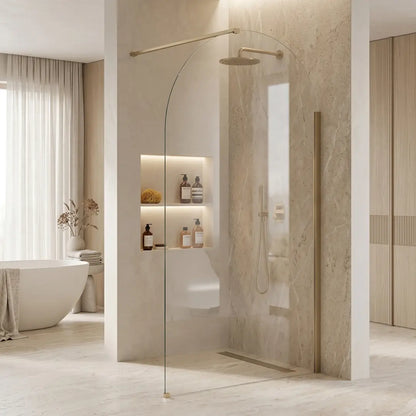 Walk-In Duschwand Heaven Gold Matt 90-120 cm