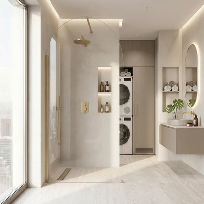 Walk-In Duschwand Heaven Gold Matt 90-120 cm