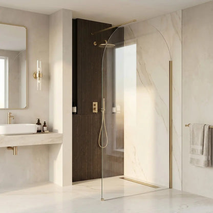 Walk-In Duschwand Heaven Gold Matt 90-120 cm