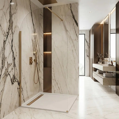 Walk-In Duschwand Heaven Gold Matt 90-120 cm