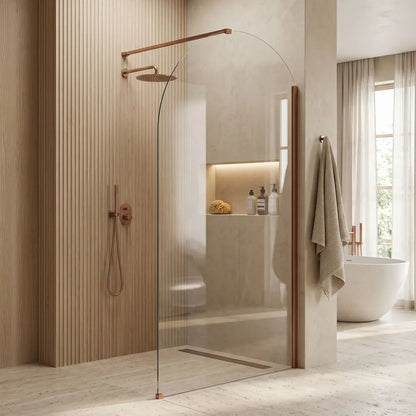 Walk-In Duschwand Heaven Kupfer Matt 90-120 cm