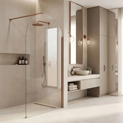Walk-In Duschwand Heaven Kupfer Matt 90-120 cm